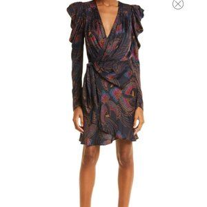 Farm Rio M Toucans Long Sleeve Wrap Dress Mini V neck NWT